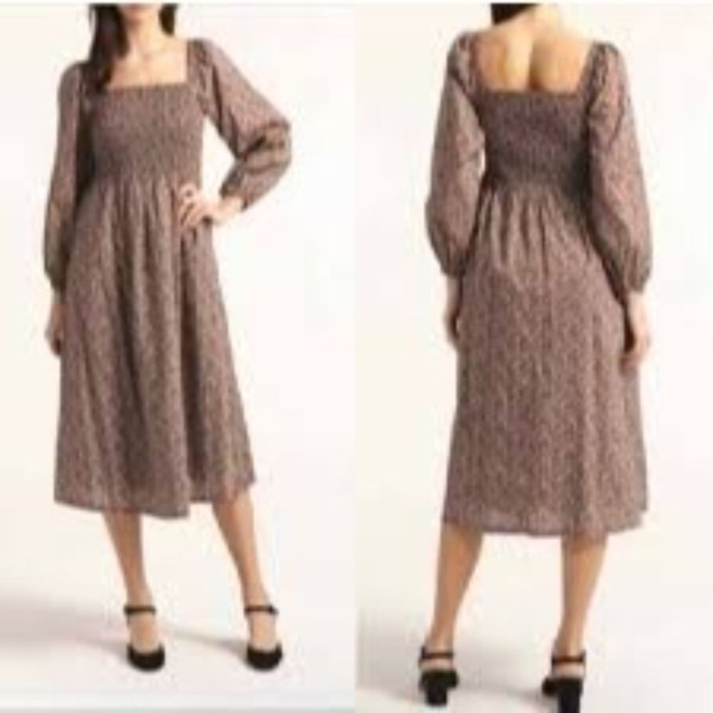 J Crew Liberty Fabric Daydream Dress Organic Busy Lizzy Floral Smocked XL